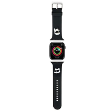 Karl Lagerfeld 3D guminis Karl&amp;Choupette Heads dirželis Apple Watch 42 / 44 / 45 / 49 mm - juodas