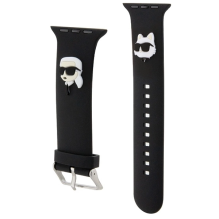 Karl Lagerfeld 3D Rubber Karl&amp;Choupette Heads strap for Apple Watch 42 / 44 / 45 / 49mm - black