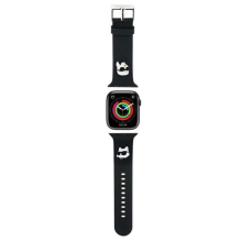 Karl Lagerfeld 3D guminis Karl&amp;Choupette Heads dirželis Apple Watch 38/40/41mm – juodas