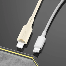 Dudao L7SCL USB-C - Žaibo laidas 30W 1m - smėlio spalvos