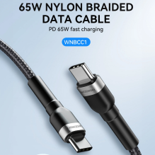 Wozinsky WNBCC1 USB-C / USB-C PD 65W cable 1 m - black