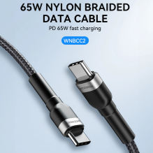 Wozinsky WNBCC2 USB-C / USB-C PD 65W cable 2 m - black