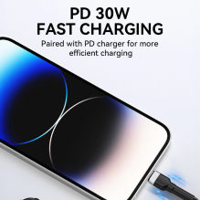 Wozinsky WNBCL1 Lightning / USB-C PD 30W laidas 1 m - juodas