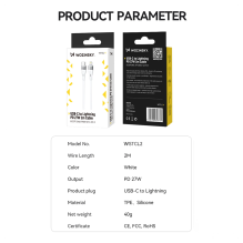 Wozinsky WSTCL1 Lightning / USB-C PD 27W cable 1 m - white