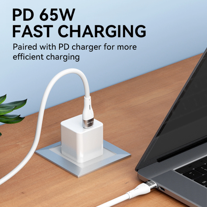 Wozinsky WSTCC1 USB-C / USB-C PD 65W laidas 1 m ilgio - baltas