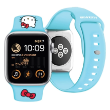 Hello Kitty silikoninis Kitty galvos dirželis skirtas Apple Watch 38/40/41mm – mėlynas