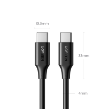 Ugreen US562 USB-C - USB-C PD QC cable 100W 5A 480Mb / s 1.5m - black