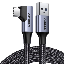 Ugreen US385 USB-A / USB-C 90º 5Gb / s 3A 1m angled cable - black