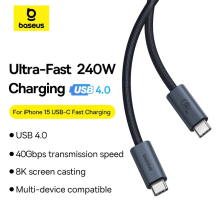 Baseus CB000068 USB-C - USB-C 240W PD 8K 60Hz Cable 1m - Black