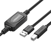 Ugreen US122 USB-B USB-A 2.0 spausdintuvo kabelis 15m - juodas