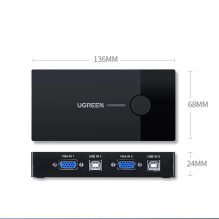 Ugreen 30357 KVM jungiklis - juodas