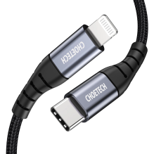 Choetech IP0039 USB-C / Lightning MFi laidas, 1,2 m ilgio - juodas