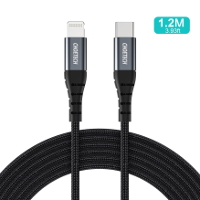 Choetech IP0039 USB-C / Lightning MFi laidas, 1,2 m ilgio - juodas