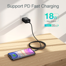 Choetech IP0041 USB-C / Lightning MFi 480Mb / s 3A 2 m laidas - juodas