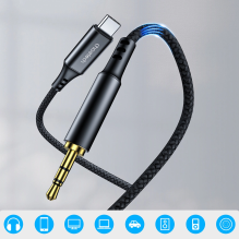 Choetech AUX006 USB-C / mini lizdas 3,5 mm laidas 1 m - juodas