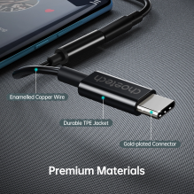 Choetech AUX003 USB-C / DC 3,5 mm garso adapteris - juodas