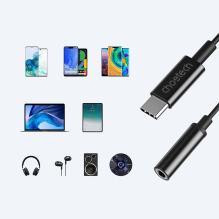 Choetech AUX003 USB-C / DC 3,5 mm garso adapteris - juodas