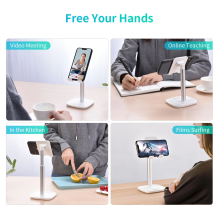 Choetech H035 aluminum stand for a phone or tablet with adjustment - white and silver