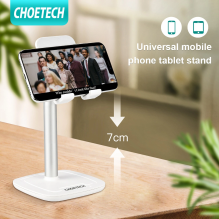 Choetech H035 aluminum stand for a phone or tablet with adjustment - white and silver