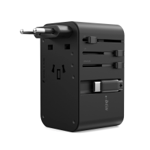 Choetech PD5021 45W EU / US / AUS / UK Travel Adapter with Built-in USB-C Cable - Black