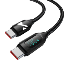 GRĄŽINTA PREKĖ USB C – USB C laidas Wozinsky WUCCC1 su PD ekranu 100W 1m – juodas