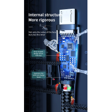 Joyroom Sharp Series S-M411 USB-A / micro USB 3A 1,2 m kabelis su įkrovimo indikatoriumi – juodas