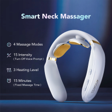 SKG K6E neck massager, electrostimulator with compress - white