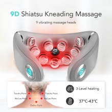 SKG G7 Pro-E neck massager with red light therapy and compress - gray