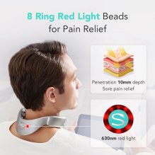 SKG G7 Pro-E neck massager with red light therapy and compress - gray