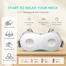 SKG H7-E neck massager with compress and red light - white