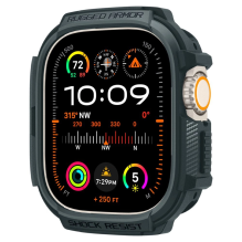 „Spigen Rugged Armor“ dėklas, skirtas „Apple Watch Ultra 1/2“ (49 mm) – tamsiai žalias