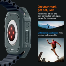 „Spigen Rugged Armor“ dėklas, skirtas „Apple Watch Ultra 1/2“ (49 mm) – tamsiai žalias