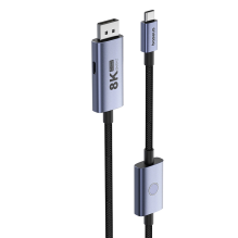 „Baseus“ didelės raiškos serija BS-OH139 USB-C / DP 8K PD 100W 1,5 m kabelis – juodas