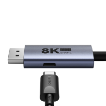 „Baseus“ didelės raiškos serija BS-OH139 USB-C / DP 8K PD 100W 1,5 m kabelis – juodas