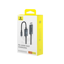 „Baseus“ didelės raiškos serija BS-OH139 USB-C / DP 8K PD 100W 1,5 m kabelis – juodas