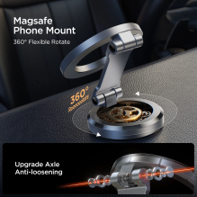 Joyroom JR-ZS403 foldable magnetic car phone holder on the dashboard - gray