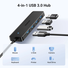 HUB Ugreen CM219 25851 su 4 USB-A 3.0 prievadais ir USB-A 3.0 laidu 15 cm – juodas