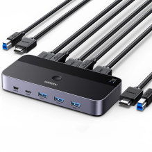 Ugreen CM664 HDMI jungiklis 2in1 KVM jungiklis - juodas