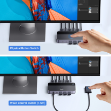 Ugreen CM664 HDMI jungiklis 2in1 KVM jungiklis - juodas