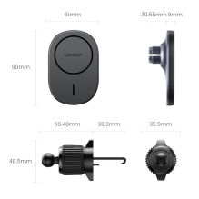 Ugreen CD345 magnetinis automobilinis laikiklis orlaidei - juodas