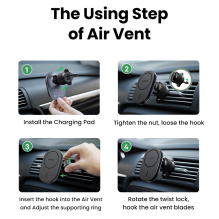 Ugreen CD345 magnetic car holder for air vent - black