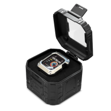  RETURNED ITEM Kingxbar CYF140 2in1 armored case for Apple Watch 9, 8, 7 (45 mm) made of stainless steel with a strap, b