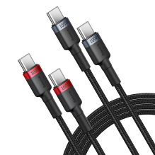 Baseus Cafule USB-C / USB-C 100W cable 2 m - red-black and black-gray (2 pcs.)