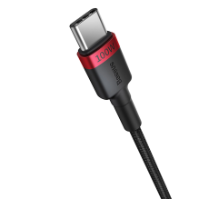 Baseus Cafule USB-C / USB-C 100W laidas 2 m - raudona-juoda ir juodai pilka (2 vnt.)