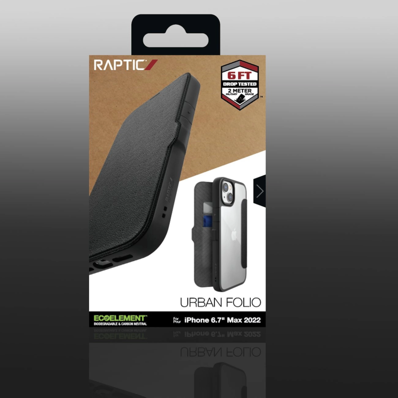 Raptic X-Doria Urban Folio Case iPhone 14 Plus cover with flap black