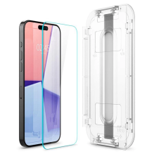 GRĄŽINAMAS PREKĖS GRŪDINTAS STIKLAS Spigen GLAS.TR &quot;EZ FIT&quot; 2 PAKUOTĖS IPHONE 15 PRO MAX CLEAR