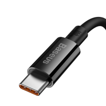 „Baseus Superior“ serijos USB-A / USB-C 100 W laidas, skirtas Huawei / Honor 1,5 m – juodas