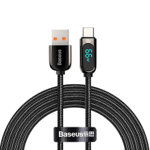 Baseus Display Greito įkrovimo duomenys USB-A / USB-C 66W 1 m laidas - juodas