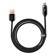 Baseus Display Greito įkrovimo duomenys USB-A / USB-C 66W 1 m laidas - juodas