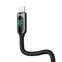 Baseus Display Greito įkrovimo duomenys USB-A / USB-C 66W 1 m laidas - juodas